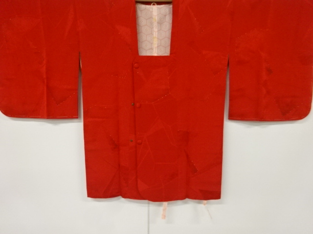 JAPANESE KIMONO / VINTAGE UNUSED MICHIYUKI COAT / WOVEN ABSTRACT